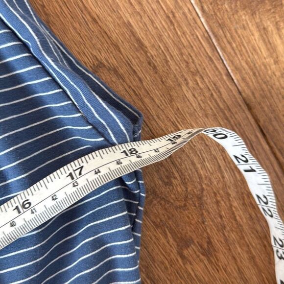 A New Day blue striped extended shoulder alone dress medium - Picture 10 of 11